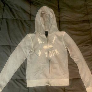 American Eagle distressed zip up, XS